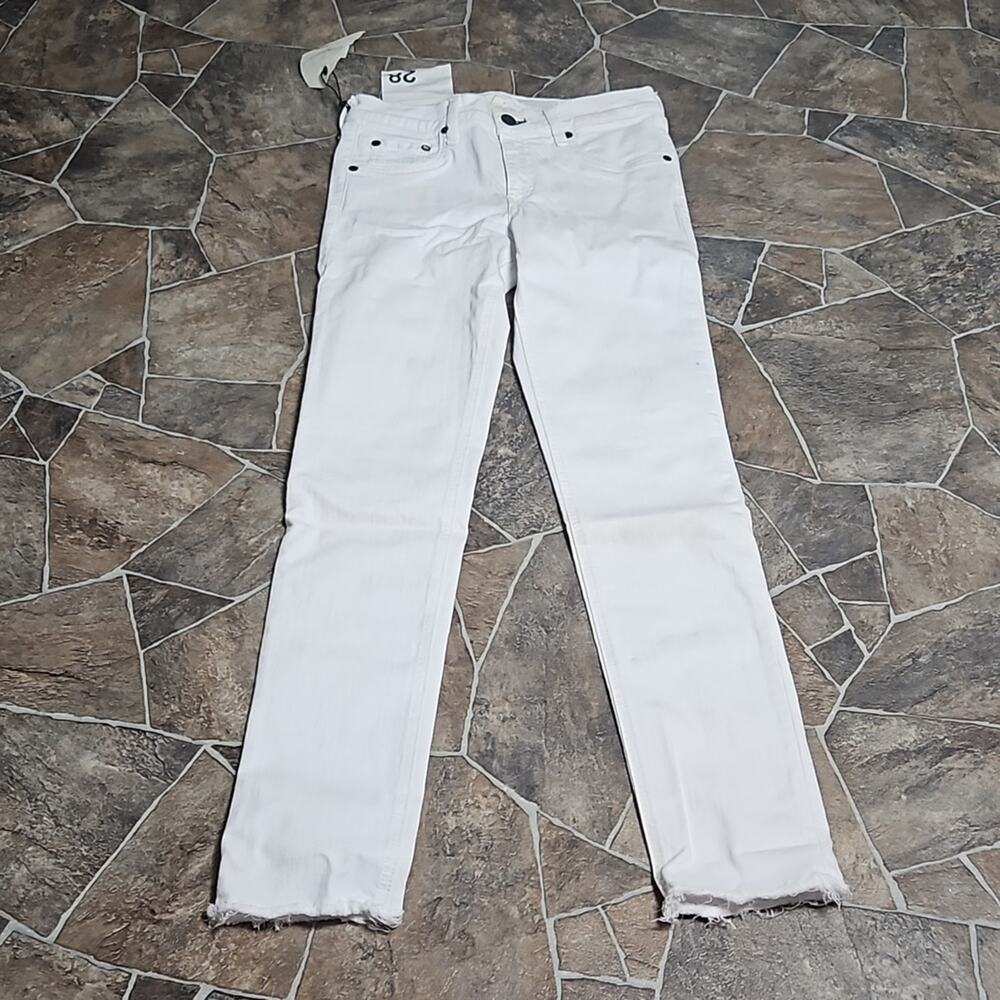 NWT Rag & Bone Skinny Capri Frayed Hem Jean Sz 26 in White - Picture 3 of 15